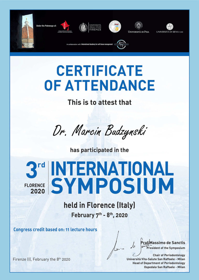74_Budzynski_Certificate of Attendance 3rd International Symposium 2020